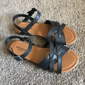Black sandals, worn once